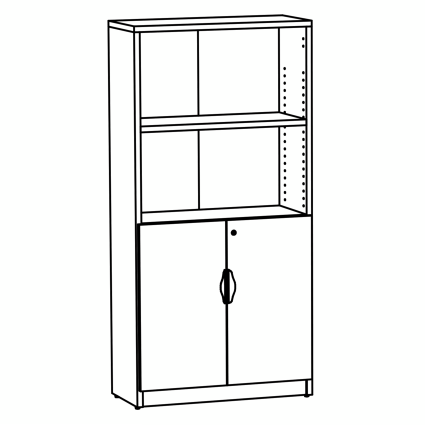 Heartwood Innovations Bookcase 4-Shelf  32"W x 14"D x 66"H Grey Dusk