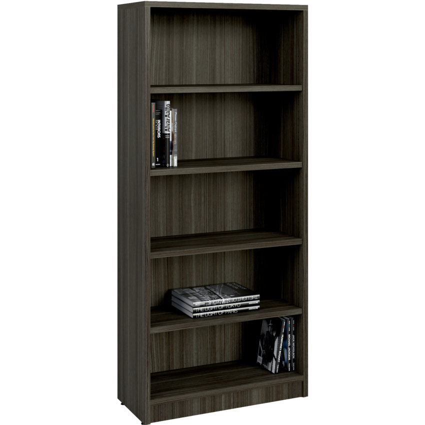 Heartwood Innovations Bookcase 5-Shelf  32"W x 14"D x 72"H Grey Dusk