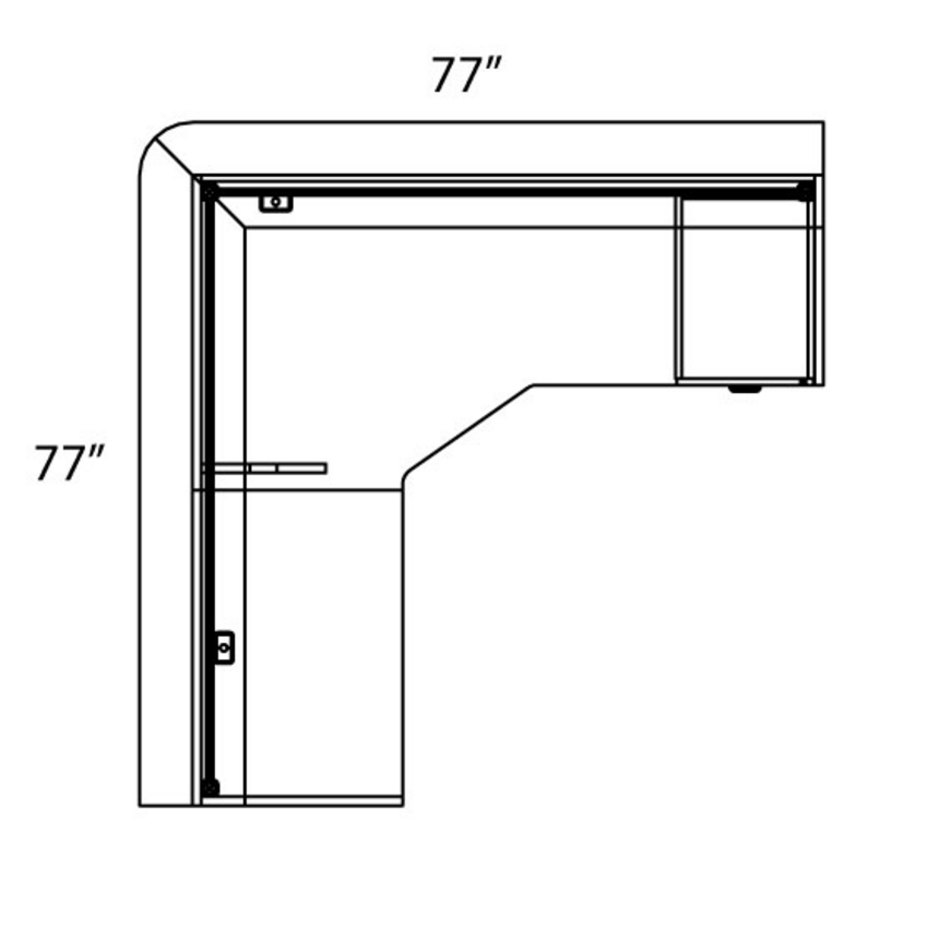Heartwood Innovations Series L-Shape Reception Desk 77"W x 77"D x 42"H Grey Dusk