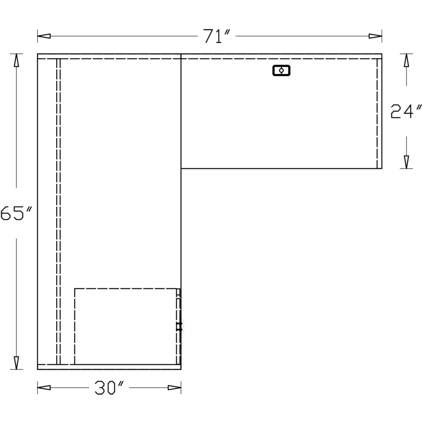 Heartwood Innovations Series L-Shape Desk 66"W x 72"D x 29"H Grey Dusk