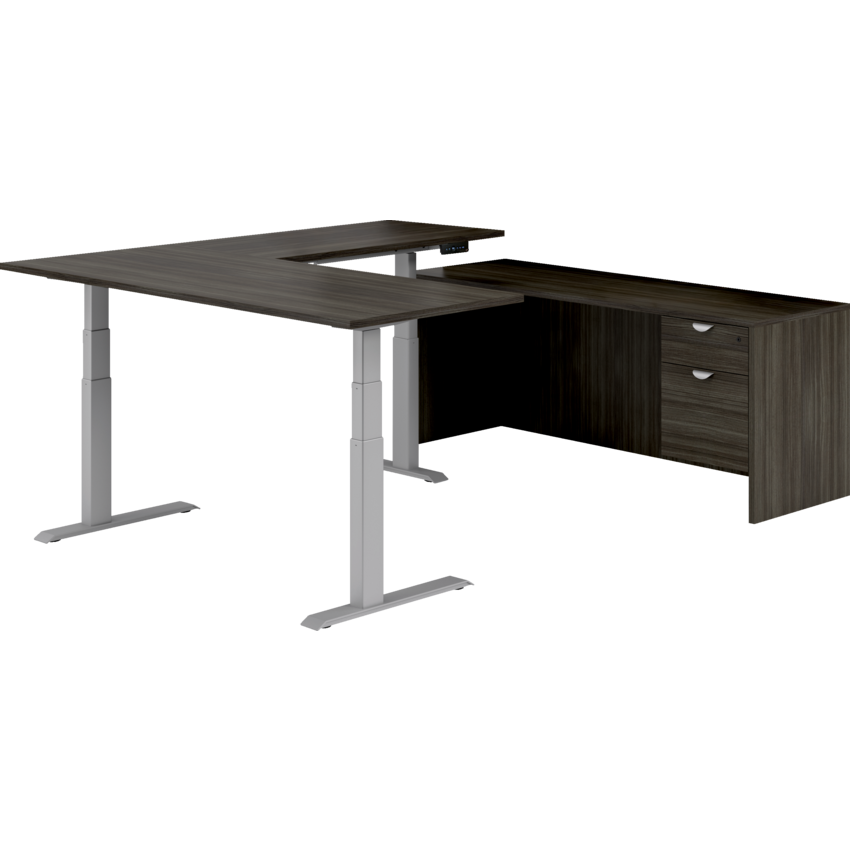 Heartwood Innovations Height Adjustable U-Shape Suite Grey Dusk