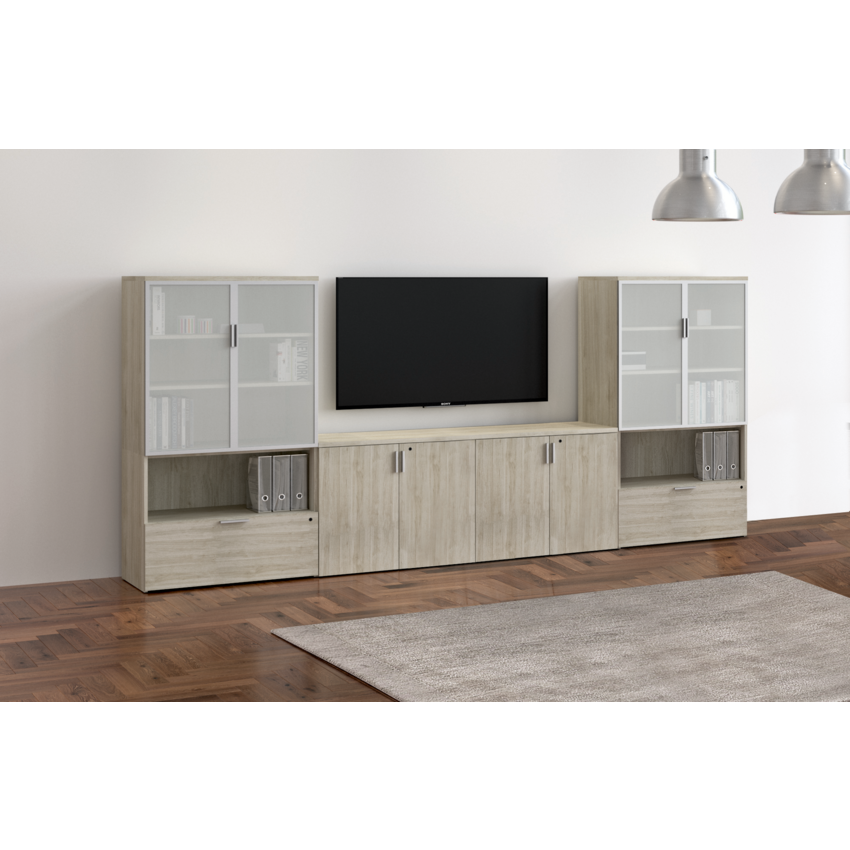 Heartwood Innovations Series Boardroom Furniture Storage Cabinet Winter Wood finish