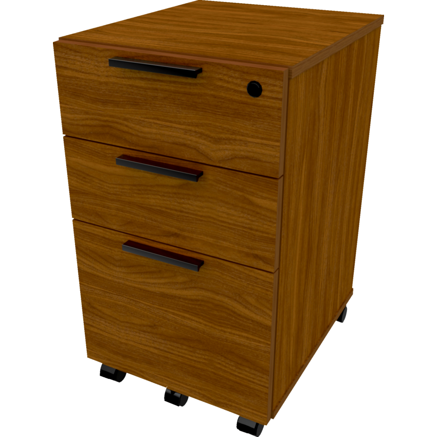 HDL® Innovation Series Laminate Mobile File Pedestal Box/Box/File Black Walnut Finish