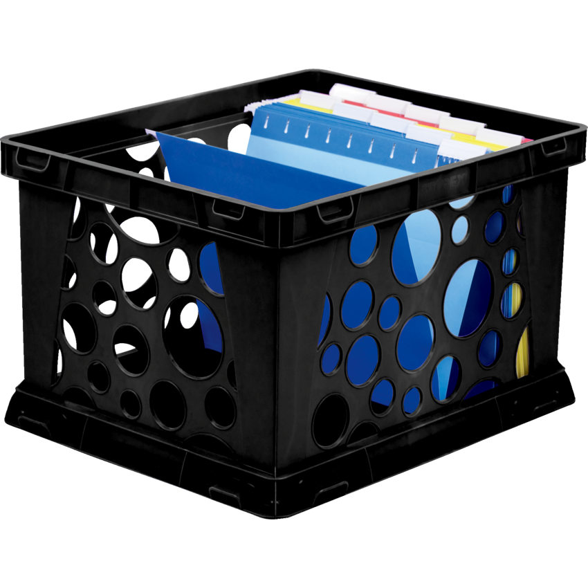 Storex® File Crate Letter/Legal Black