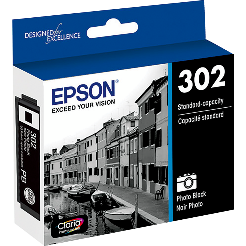 Epson® Inkjet Cartridge T302120-S #302 Photo Black