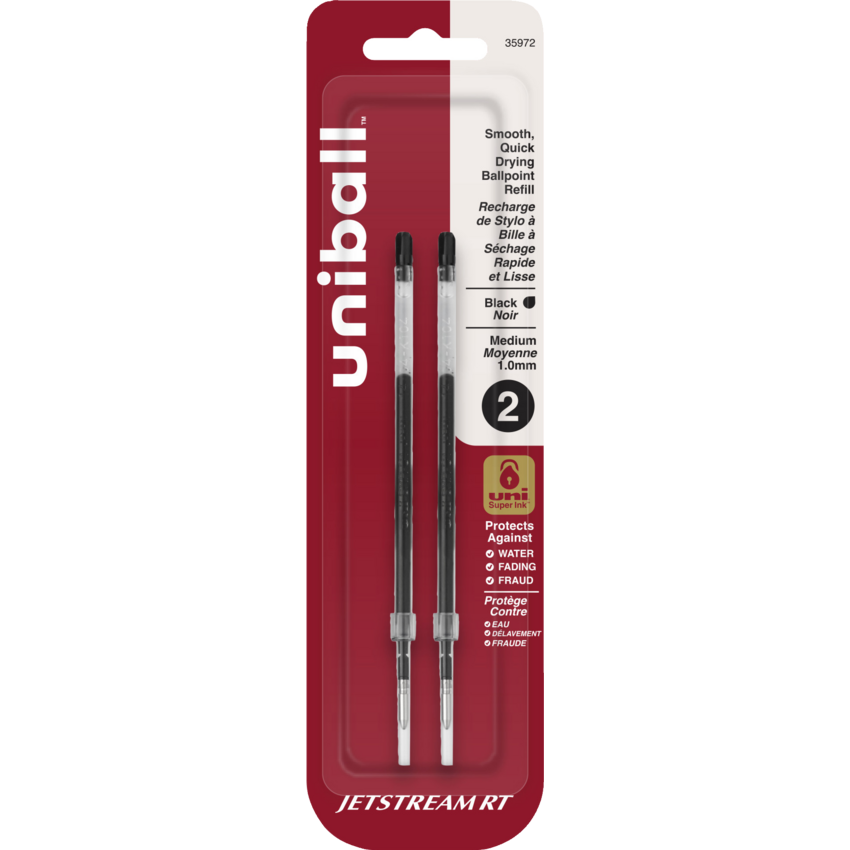 uni-ball® Jetstream™ Retractable Pen Refills Medium Point Black 2/pkg