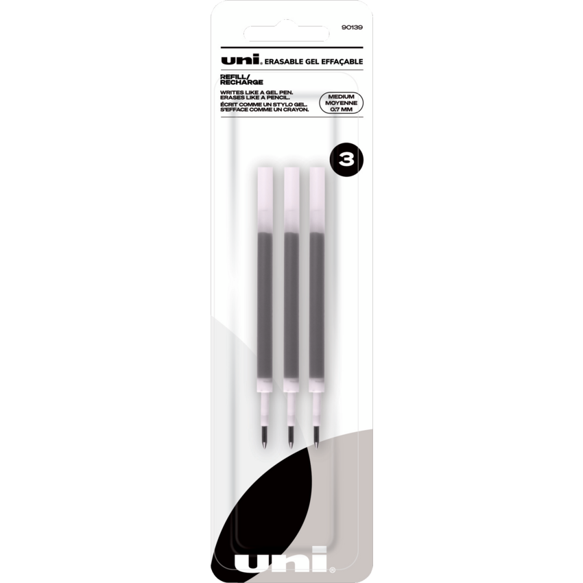 uni-ball® Erasable Gel Retractable and Stick Pen Refills 0.7 mm Black 3/pkg