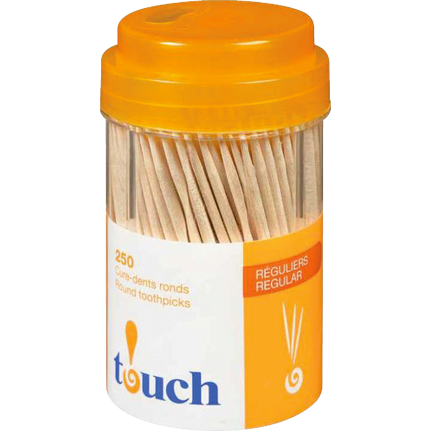Touch Round Toothpicks Regular 250/pkg