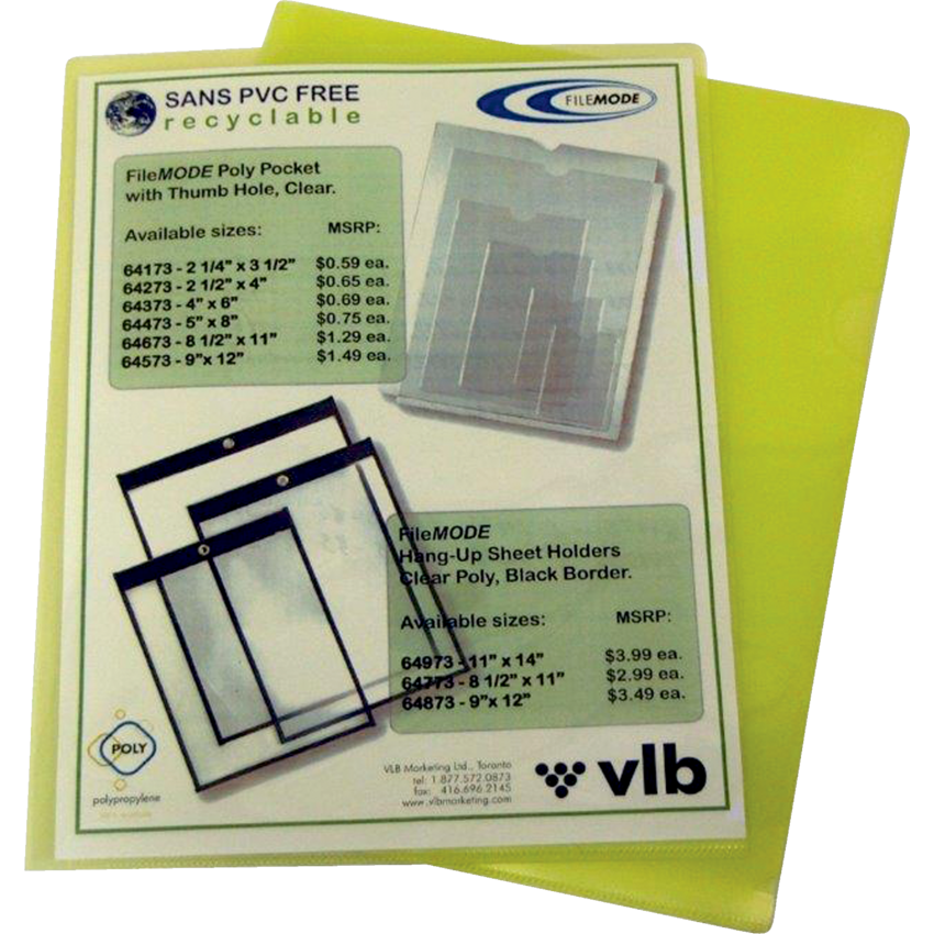 VLB FileMode View Folders 11x8-1/2" Yellow 10/pkg