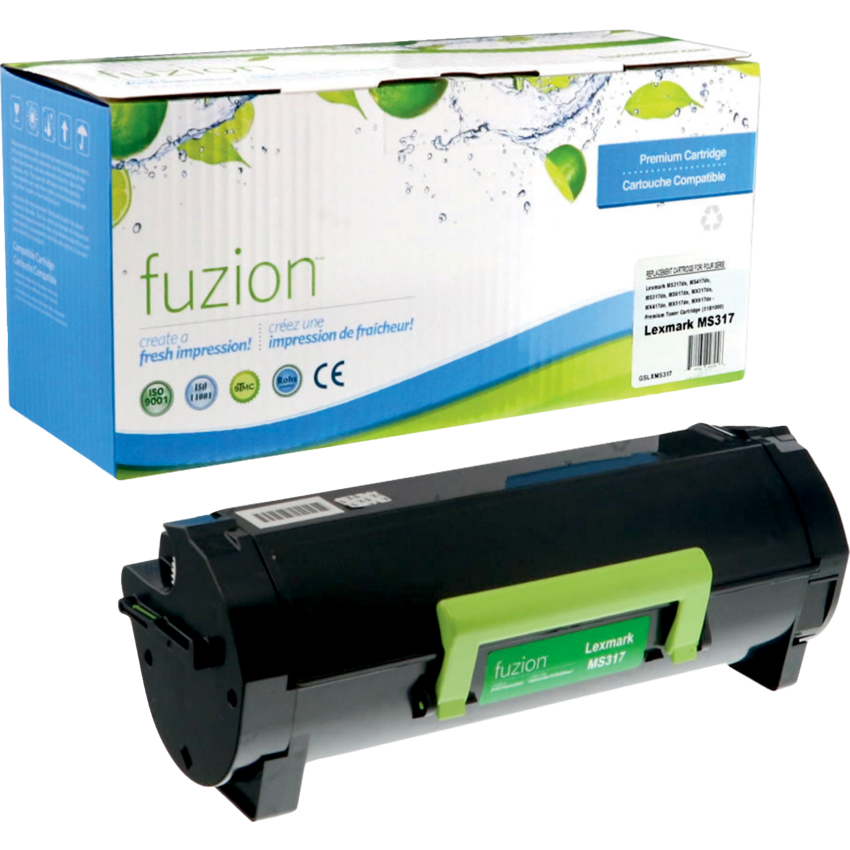 fuzion™ Remanufactured Laser Cartridges (Lex 51B1000, 51B00A0) Black