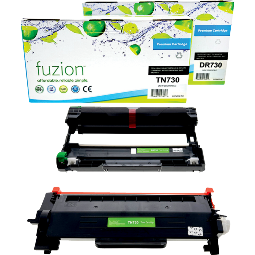 fuzion™ Compatible Laser Cartridges (Brother OEM# TN730, DR730) Black