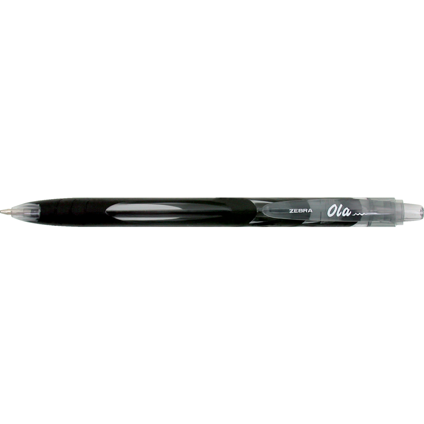 Zebra Ola™ Retractable Ball Point Pen Medium Point Black 12/box