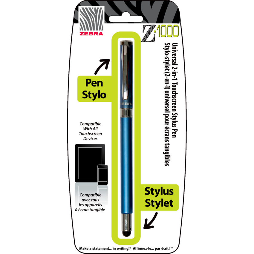Zebra Z-1000 2-in-1 Stylus Ball Point Pen Capped Blue