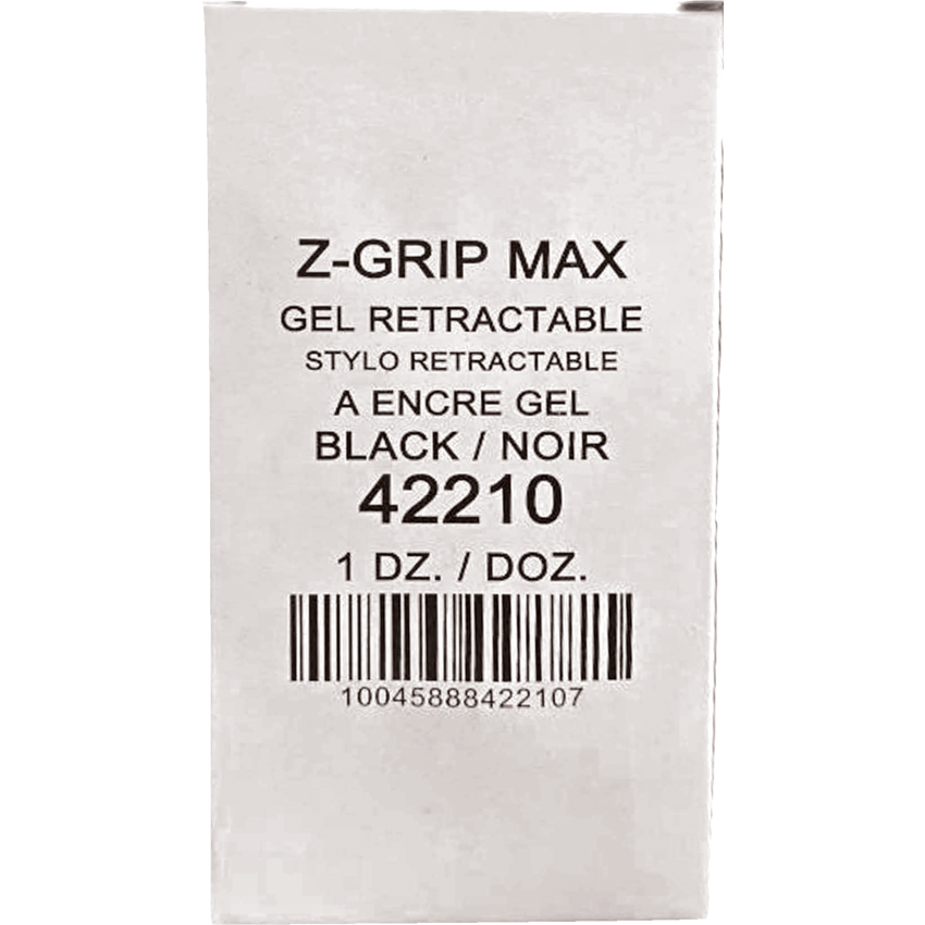 Zebra Z-Grip™ Max Gel Retractable Pen 0.7 mm Black 12/box