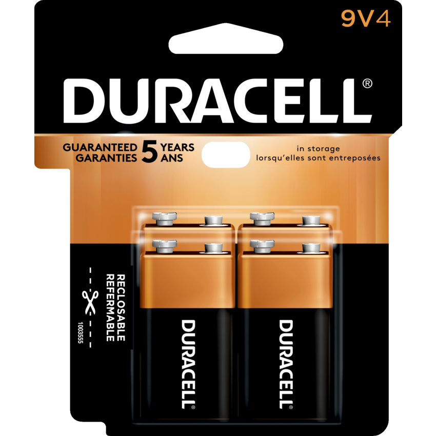Duracell® CopperTop® Battery "9V" 4/pkg