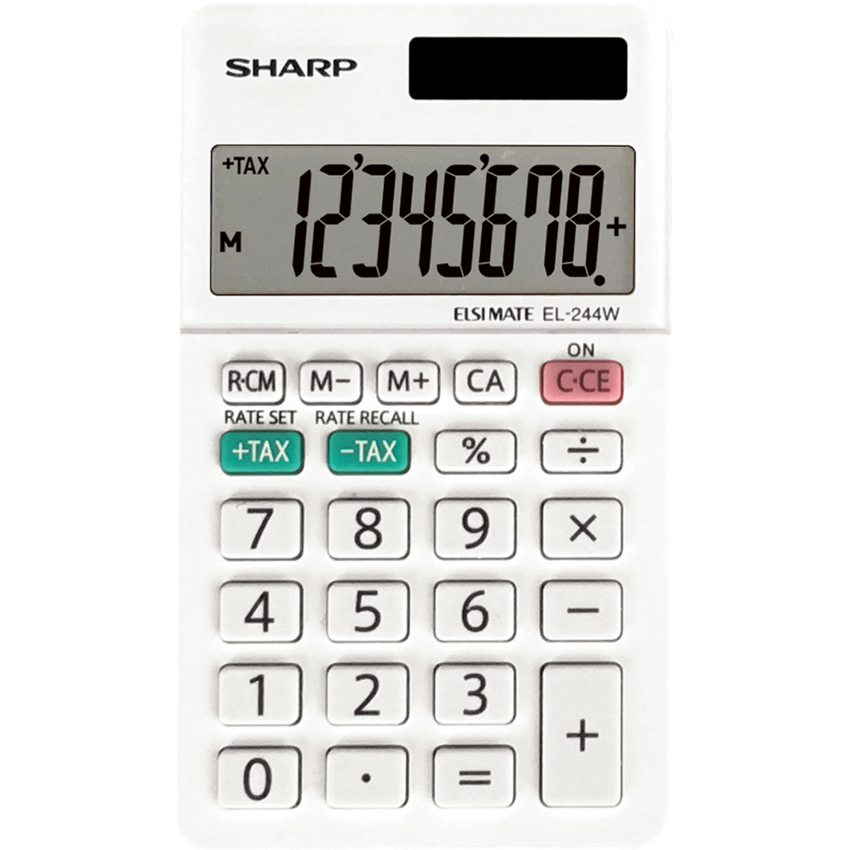 Sharp EL244W Handheld Calculator 8-Digit
