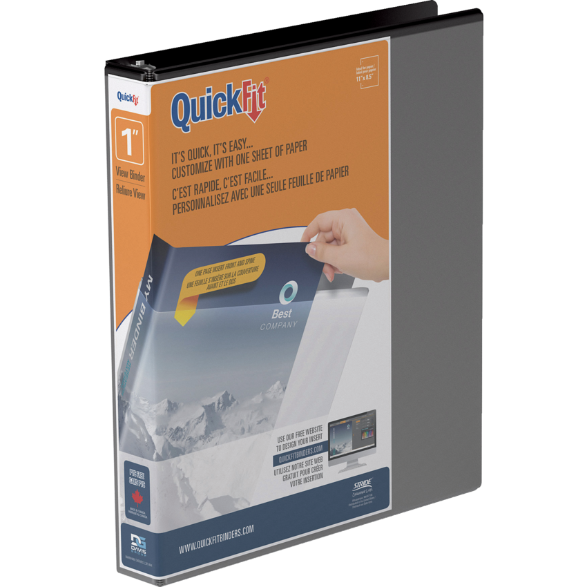Davis Group QuickFit® View D-Ring Binder 1" Black
