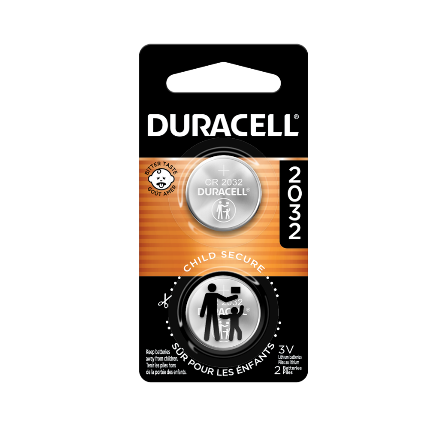 Duracell® 2032 Lithium Coin Batteries 3V 2/pkg
