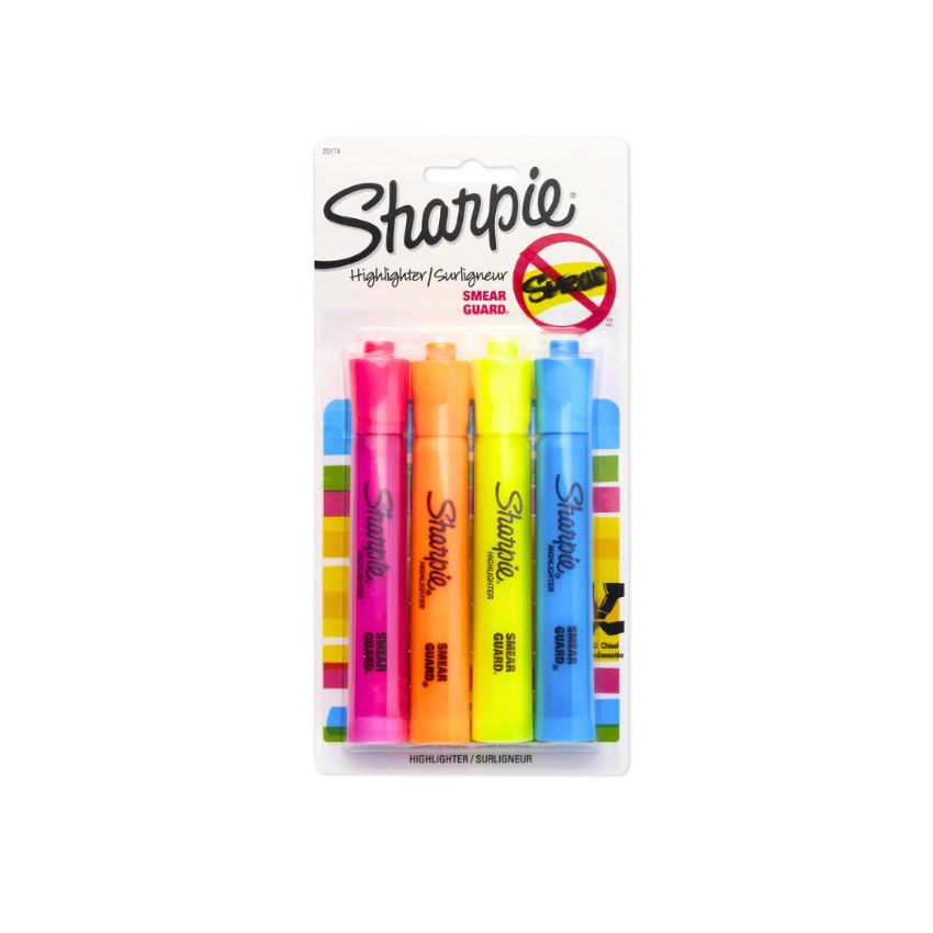 Sharpie® Tank Highlighters Chisel Tip Assorted Colours 5/pkg
